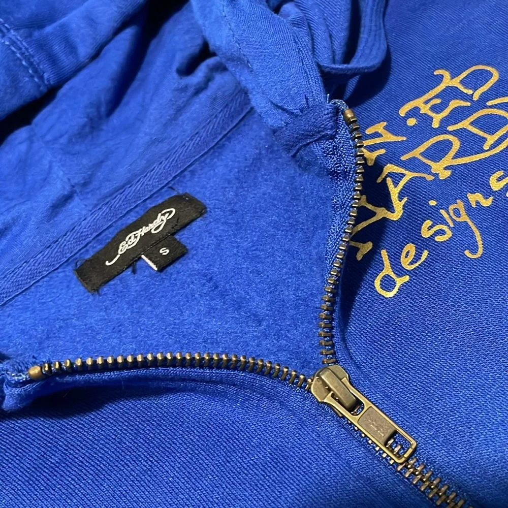 NWOT Ed Hardy Kids Blue Hoodie *S - Picture 4 of 6